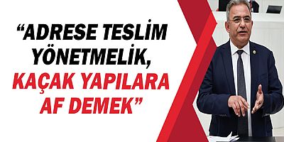 CHP’li Çetin Osman Budak: “Adrese teslim yönetmelik, kaçak yapılara af demek”