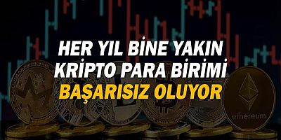 Her yıl bine yakın kripto para birimi başarısız oluyor