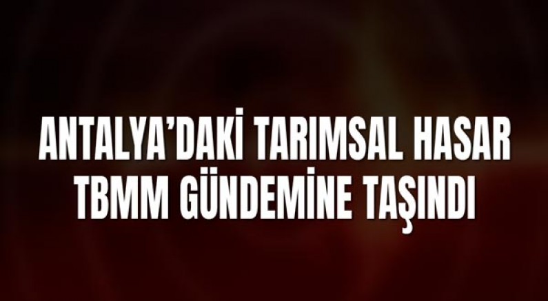 Antalya’daki Tarımsal Hasar TBMM Gündemine Taşındı