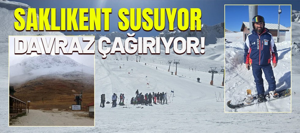 Davraz Kayı Kayak Obası'nda kayak keyfi.