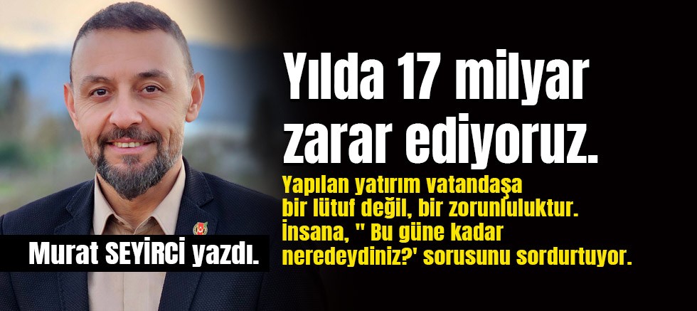 Murat Seyirci yazdı... 'Yılda 17 milyar zarar ediyoruz.'