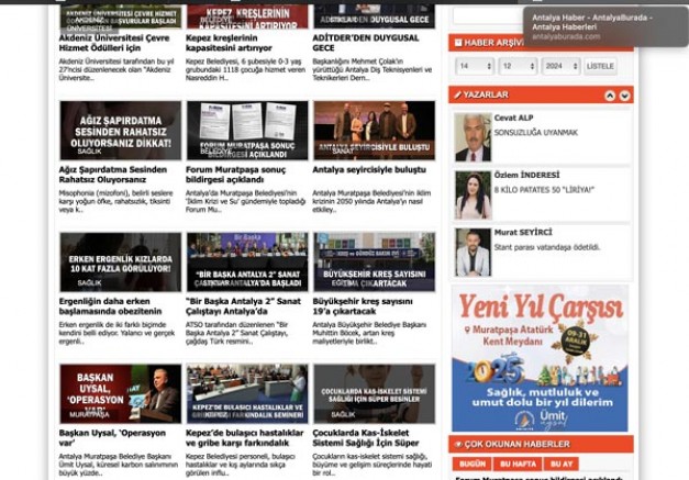 MURATPAŞA BELEDİYESİ YENİ YIL ÇARŞISI İLANI