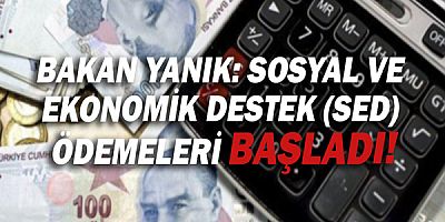Aile ve Sosyal Hizmetler Bakanı Derya Yanık: Sosyal ve  Ekonomik Destek (SED)  ödemeleri başladı!