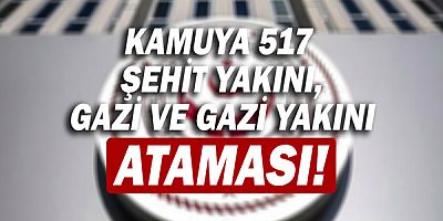 Aile ve Sosyal Hizmetler Bakanlığı'nca Şehit Yakını, Gazi ve Gazi Yakını Ataması!