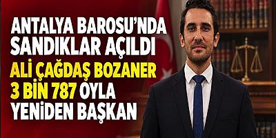 Antalya Barosu’nda Sandıklar Açıldı: Ali Çağdaş Bozaner 3 Bin 787 Oyla Yeniden Başkan