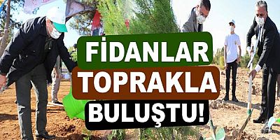 Antalya'da fidanlar toprakla buluştu.