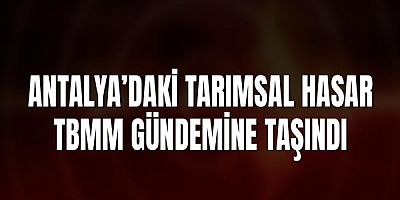 Antalya’daki Tarımsal Hasar TBMM Gündemine Taşındı