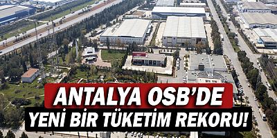 Antalya OSB'de yeni bir tüketim rekoru!