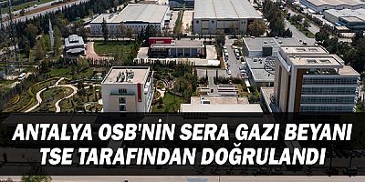 Antalya OSB'nin sera gazı beyanı TSE tarafından doğrulandı