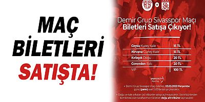 Antalyaspor Sivasspor maçının biletleri satışta!