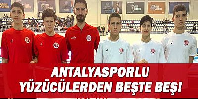 Antalyasporlu Yüzücülerden Beşte Beş