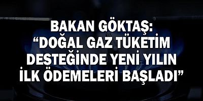 Bakan Göktaş: “Doğal Gaz Tüketim Desteğinde yeni yılın ilk ödemeleri başladı”