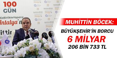 Böcek açıkladı! Büyükşehir’in borcu 6 milyar 206 bin 733 TL