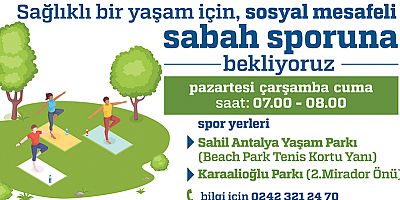 Büyükşehir’den sosyal mesafeli sabah sporu 