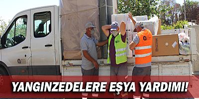 Büyükşehir’den yangınzedelere eşya yardımı!