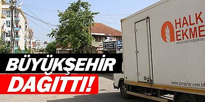 Büyükşehir karantinadaki mahallelere dağıtım yaptı.
