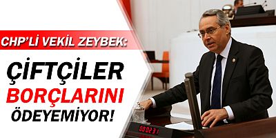 CHP'li Vekil Zeybek: Çiftçiler borcunu ödeyemiyor!