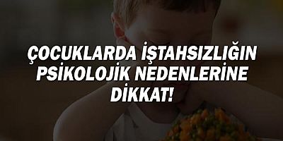 Çocuklarda iştahsızlığın psikolojik nedenlerine dikkat!