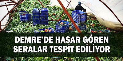 Demre’de hasar gören seralar tespit ediliyor