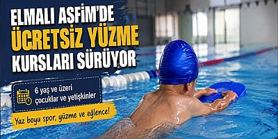 Elmalı ASFİM’de ücretsiz yüzme kursları sürüyor