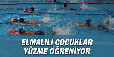 Elmalılı çocuklar yüzme öğreniyor