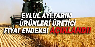 Eylül ayı tarım ürünleri üretici fiyat endeksi açıklandı!