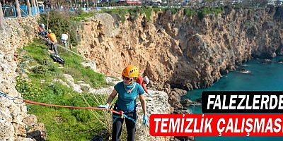 Falezlerde temizlik çalışması