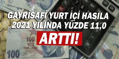 Gayrisafi yurt içi hasıla 2021 yılında yüzde 11,0 arttı!