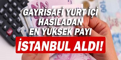 Gayrisafi yurt içi hasıladan en yüksek payı yüzde 30,1 ile İstanbul aldı!