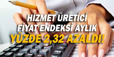Hizmet üretici fiyat endeksi aylık yüzde 2,32 azaldı!