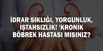 İdrar Sıklığı, Yorgunluk, İştahsızlık! ‘Kronik Böbrek Hastası Mısınız?