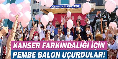 Kanser farkındalığı için pembe balon uçurdular!