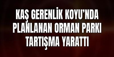 Kaş Gerenlik Koyu’nda Planlanan Orman Parkı Tartışma Yarattı