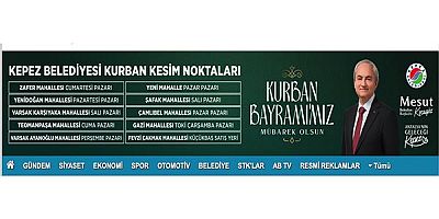 KEPEZ BELEDİYE BŞK.KURBAN KESİM YERLERİ DUYURUSU