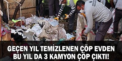 Kepez'de çöp evden 3 kamyon çöp çıktı!
