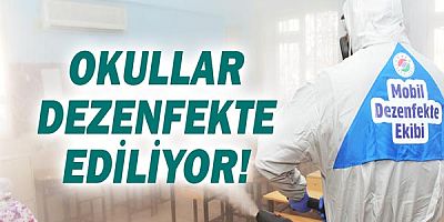 Kepez’de okullar öğrenciler için dezenfekte edildi