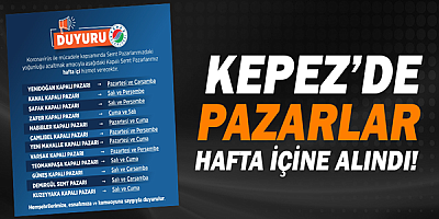 Kepez’de pazarlar hafta içine taşındı