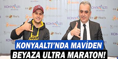 Konyaaltı’nda maviden beyaza ultra maraton!