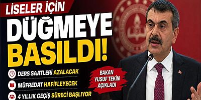 Liseler İçin Düğmeye Basıldı!