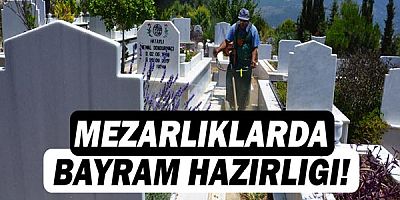 Mezarlıklarda bayram hazırlığı