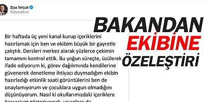 Milli Eğitim Bakanız Ziya Selçuk'tan özeleştiri.
