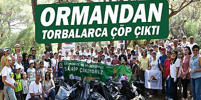 Ormandan torbalarca çöp çıktı!