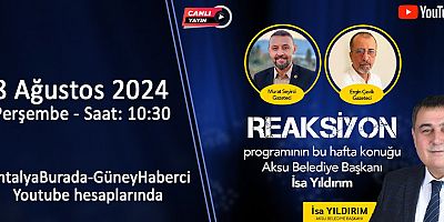 Programın bu hafta konuğu Aksu Belediye Başkanı İsa Yıldırım.