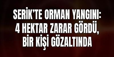 Serik’te Orman Yangını: 4 Hektar Zarar Gördü, Bir Kişi Gözaltında