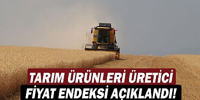 Tarım ürünleri üretici fiyat endeksi açıklandı!