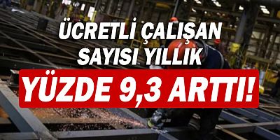 Ücretli çalışan sayısı yıllık yüzde 9,3 arttı!