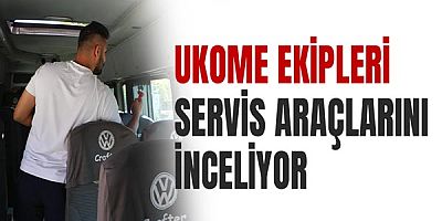 UKOME ekipleri servis araçlarını inceliyor