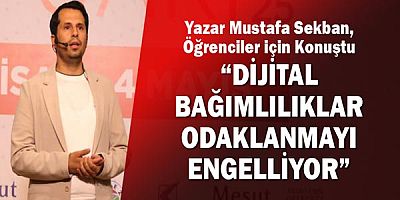 Yazar Mustafa Sekban, Kepez Kitap Fuarı’nda öğrenciler için konuştu: “Dijital bağımlılıklar odaklanmayı engelliyor”